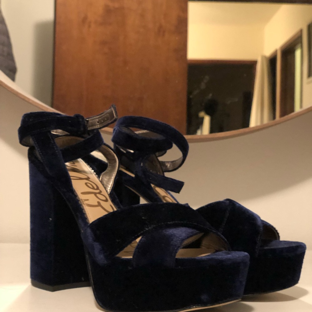 Sam Edelman velvet platform heels